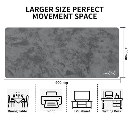 ماوس باد (Gray) للالعاب كبير الحجم مقاس 400 × 900 ملم مضاد للماء - مضاد للانزلاق.