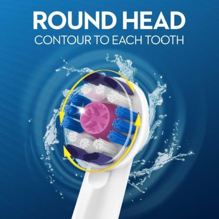 فرشاة أورال-بي فيتاليتي 3D وايت ١٠٠ الذكية والكهربائية والقابلة لإعادة الشحن، تنظيف متقدم وتبييض