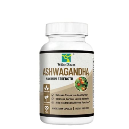 أشواغاندا، 30 كبسولة، 500 ملغ، يدعم الأداء والقدرة على التحمل، غير معدل وراثيًا ونباتي