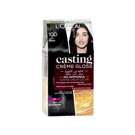 لوريال باريس كاستينج كريم جلوس صبغة شعر - أسود 100