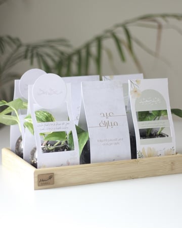 توزيعات بوتس حجم صغير مع قاعدة خشبية  - ٦ حبات