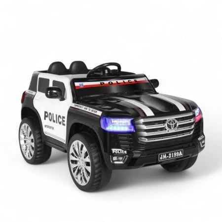 سيارة شرطة اطفال تايوتا لاندكروزر ببطاريتين 6V4 ومحركين - سكوتري