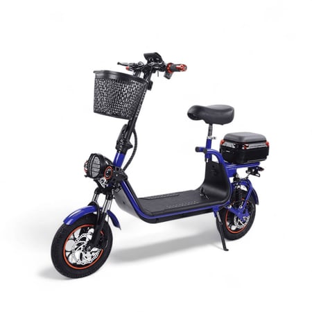 سكوتر كهربائي للكبار 48 فولت 3 كشافات لون أزرق  - سكوتري