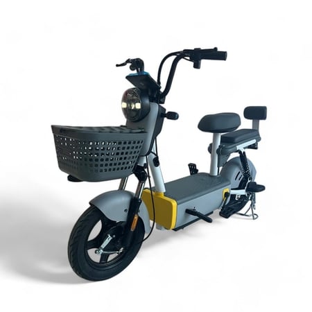 دراجة كهربائية للكبار محرك 350 واط لون رمادي - سكوتري