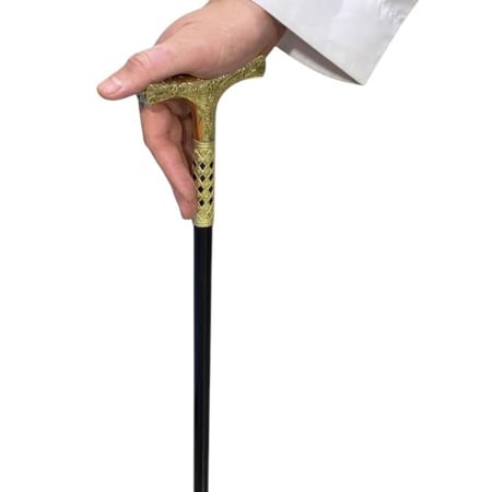 عصا مقبض حديد مذهب