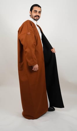 فروة  كلاسيك جوخ دبل فيس اسود وجملي