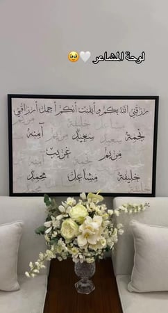 لوحة العائلة - لوحة اسماء العائله - مطبوعة حسب الطلب.