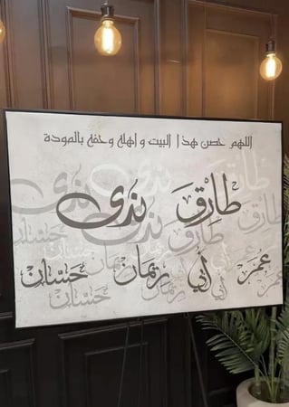 لوحة العائلة - لوحة اسماء العائله - مطبوعة حسب الطلب.