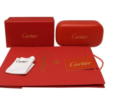 نظارة كارتييه شفافة بإطار ذهبي فاخر