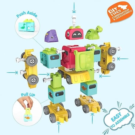 مجموعة بناء ديناصور روبوت قطار