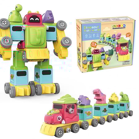 مجموعة بناء ديناصور روبوت قطار