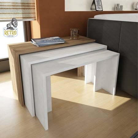 طاولة جانبية مكونة من ثلاث طاولات للاستخدام المتعدد