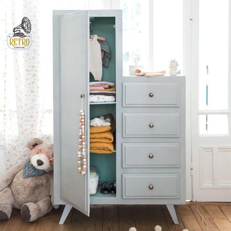 خزانة ملابس مودرن رمادي لتخزين الملابس