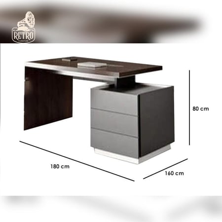 مكتب 180×160 سم – بني×رمادي