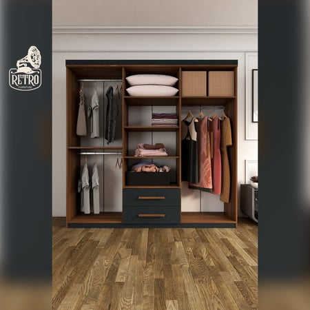 تسوق الآن أحدث مجموعة من اثاث غرف النوم الرائعة دولاب مودرن بلون رمادي