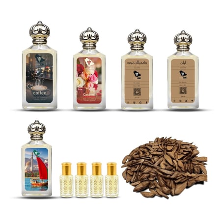 نصف كيلو عود مروكي - باقة من 5 عطور - 4 ورد وعنبر