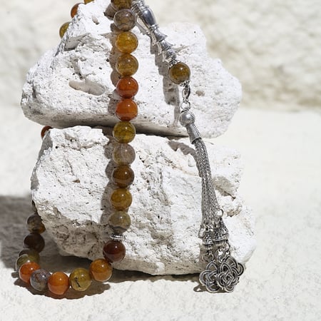 سبحة عقيق برتقالي