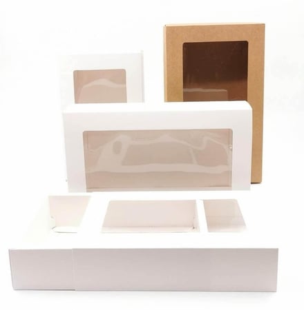 علب كرافت بنافذه شفاف