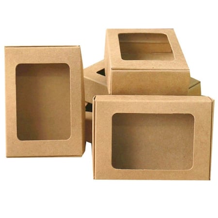 علب كرافت بنافذه شفاف