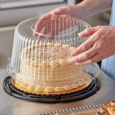 علب كيك بلاستيك مدور 34 سم