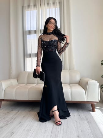 فستان سواريه اسمر evening black dress