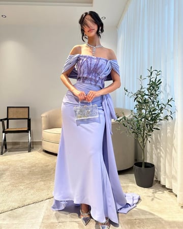 فساتين سهره فاشن light purple dress