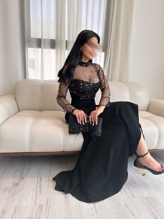 فستان سواريه اسمر evening black dress