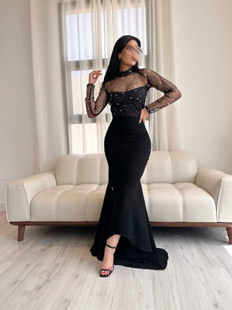 فستان سواريه اسمر evening black dress