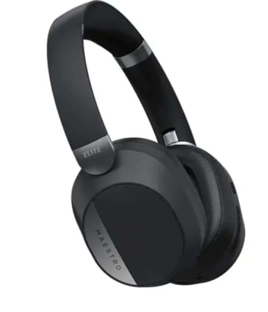 Maestro - سماعة بلوتوث مع خاصية عزل الضوضاء ب 30 ساعة تشغيل - أسود