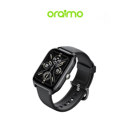 Oraimo - ساعة ذكية بتصميم أنيق تدعم إجراء المكالمات - أسود