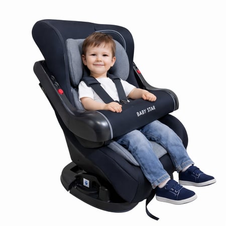 كرسي سيارة بحاجز حماية أمامي قابل للتعديل لأمان مضاعف