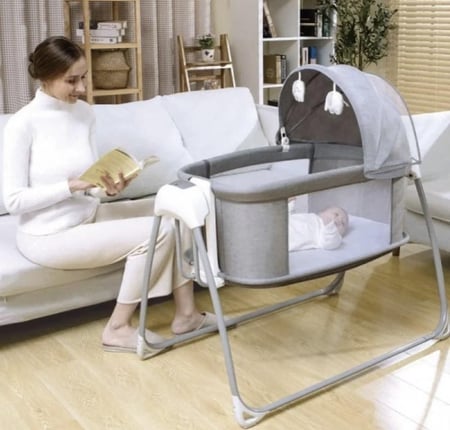 سرير جانبي كهربائي + محبس اطفال