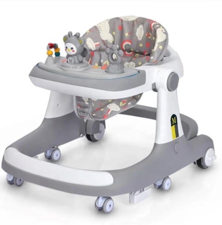 مشاية اطفال قابلة للطي مع أصوات موسيقى والعاب وفرامل للسلامة