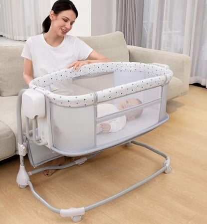 سرير جانبي كهربائي + محبس اطفال