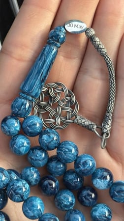 نحت سبحة بكلايت تركواز - مناسب للإهداء