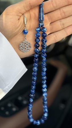 سبحة بكلايت ازرق مخلوط - مناسب للإهداء