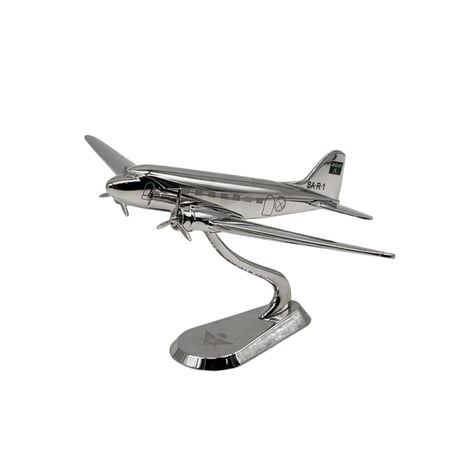 مجسم طائرة DC-3 - كروم فضي