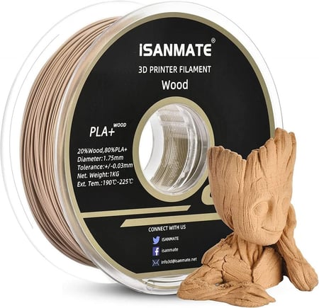 iSanmate PLA Pine White Wood 3D Printing Filament 1.75Ø, 1kg