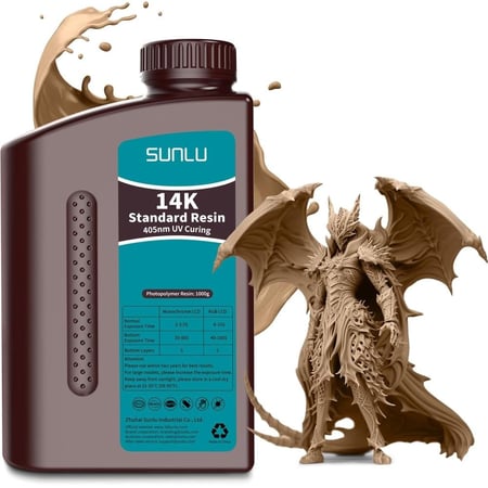Sunlu 14K Standard Resin (14k Maple) For LCD 3D Printers, 1kg