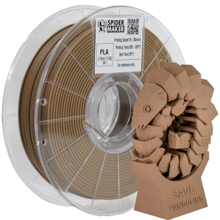 SpiderMaker Matte PLA (Kraft Brown) 3D Filament 1.75Ø, 0.7kg