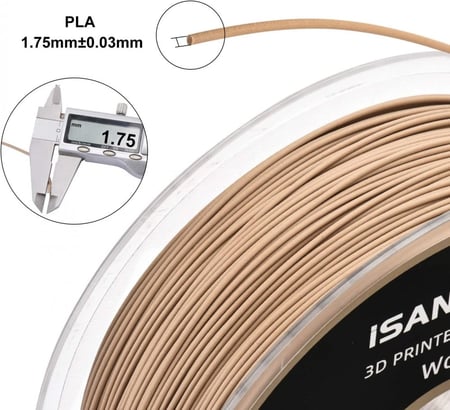 iSanmate PLA Pine White Wood 3D Printing Filament 1.75Ø, 1kg