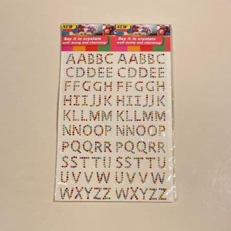 حروف كرستال انجليزية لاصقة