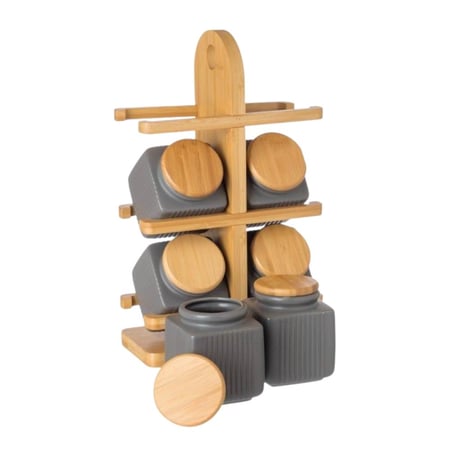 طقم بهارات 6 قطع رمادي