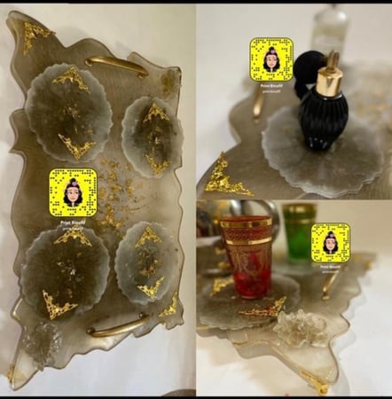 صينيه جاهز للتسليم الفوري لون ذهبي مع ورق الذهب