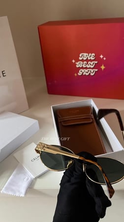 Celine Sunglasses - Gold Green