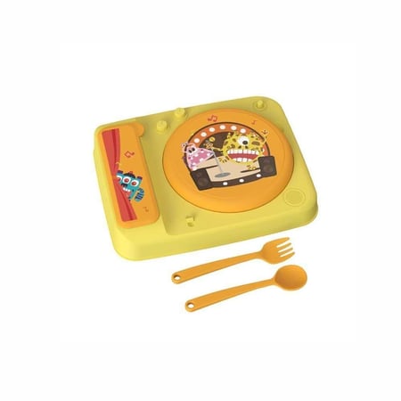 ديريا - طبق طعام جرامافون مع أداة موديل DY1412 متعدد الالوان