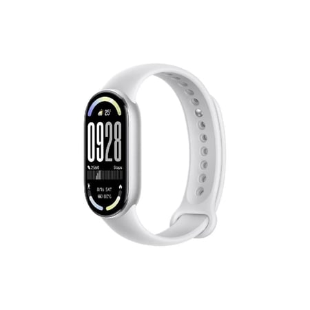 شاومي - سوار ذكي smart band 10 تصميم العصري والتقنية المتطورة - فضي