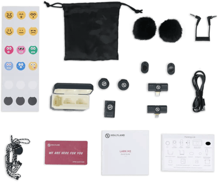 مجموعة ميكروفون هوليلاند لارك M2 لاسلكي لافاليير للكاميرا وللاندرويد وابل