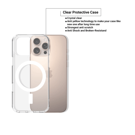 بكج زوندا اليت للايفون 16برو  ثلاثة في واحد كفر ماج سيف - حماية شفافه