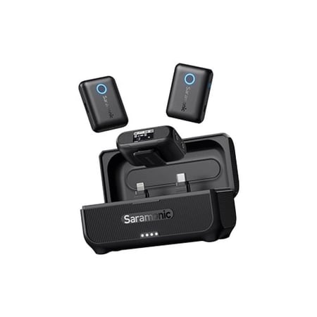 مايك بعدد 2 من سارا مونيك مع لاقط متوافق مع منفذ ايفون ومنفذ تايب سي - Saramonic BLINK500 B2+ Wireless Microphone